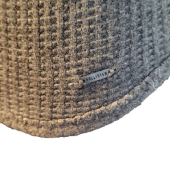 Hollister Wide Cowl Neck Waffle Knit Gray Sweater XS - Picture 4 of 5